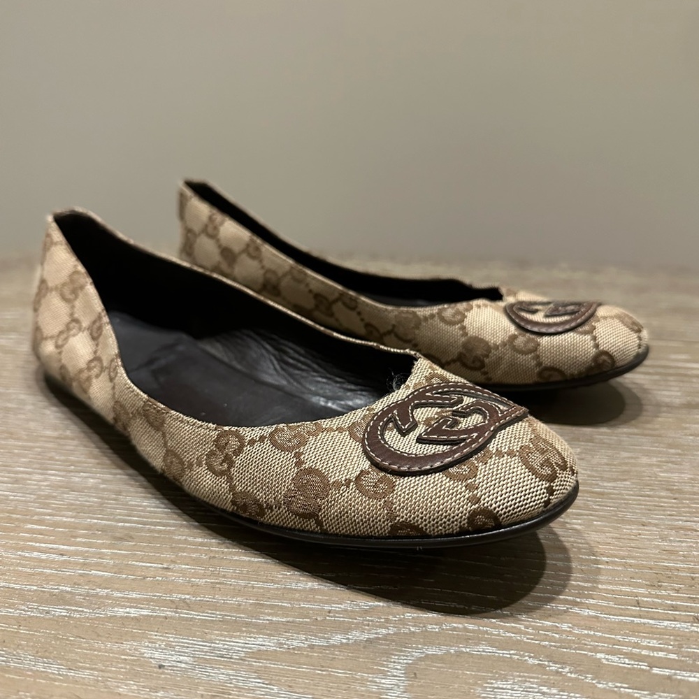 Gucci Monogram Canvas Flats